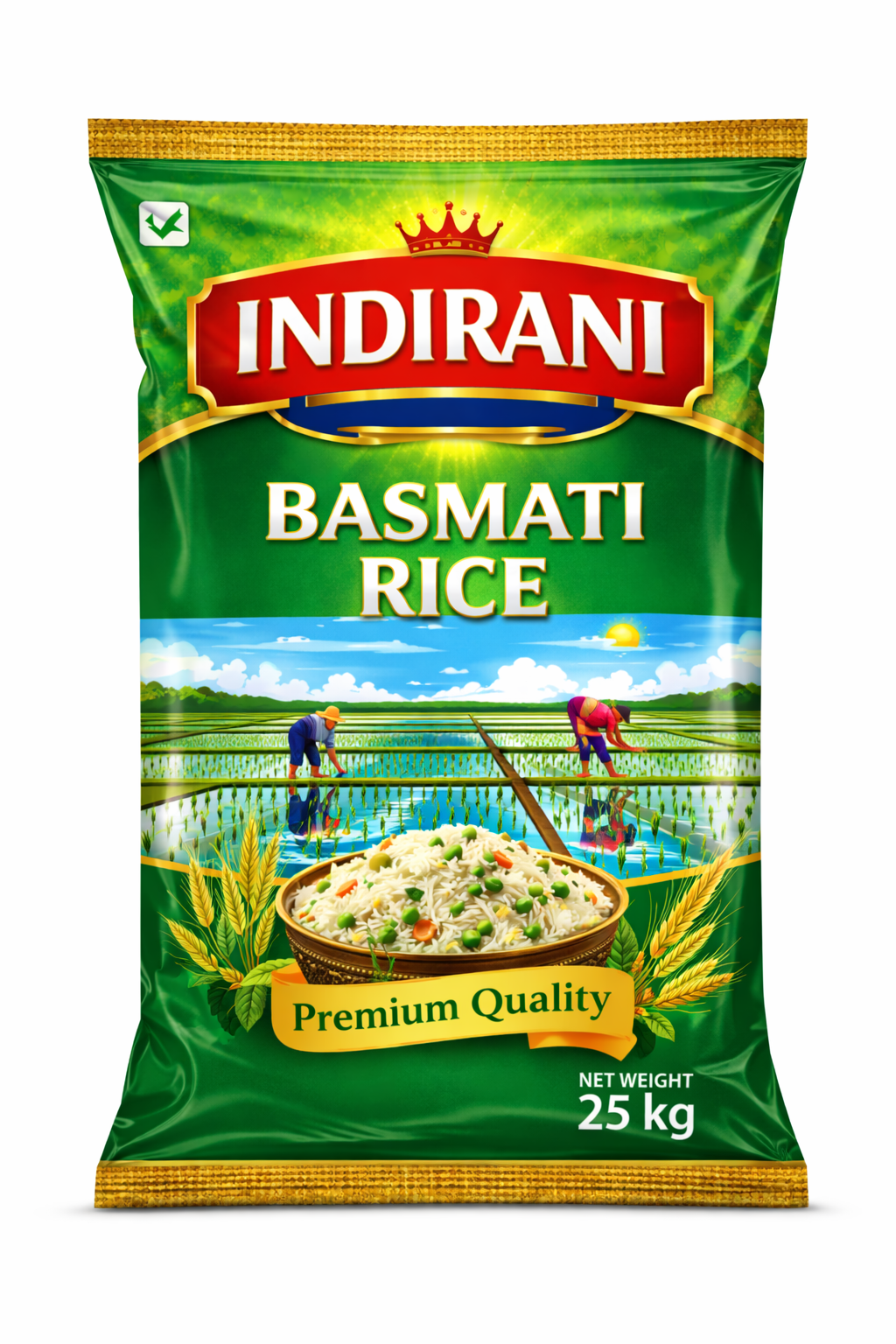 A close up shot of a bowl of Basmati rice.