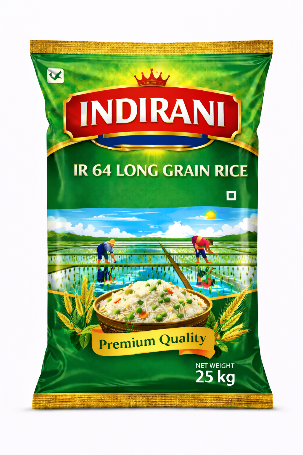 A package of IR 64 rice.
