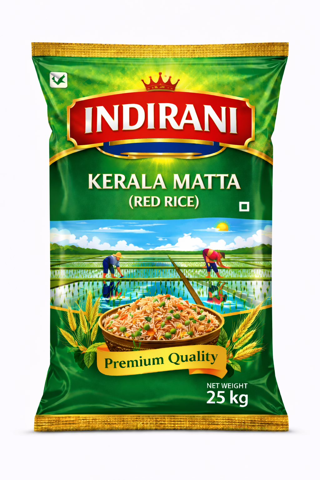 A package of Kerala Matta (Red Rice).