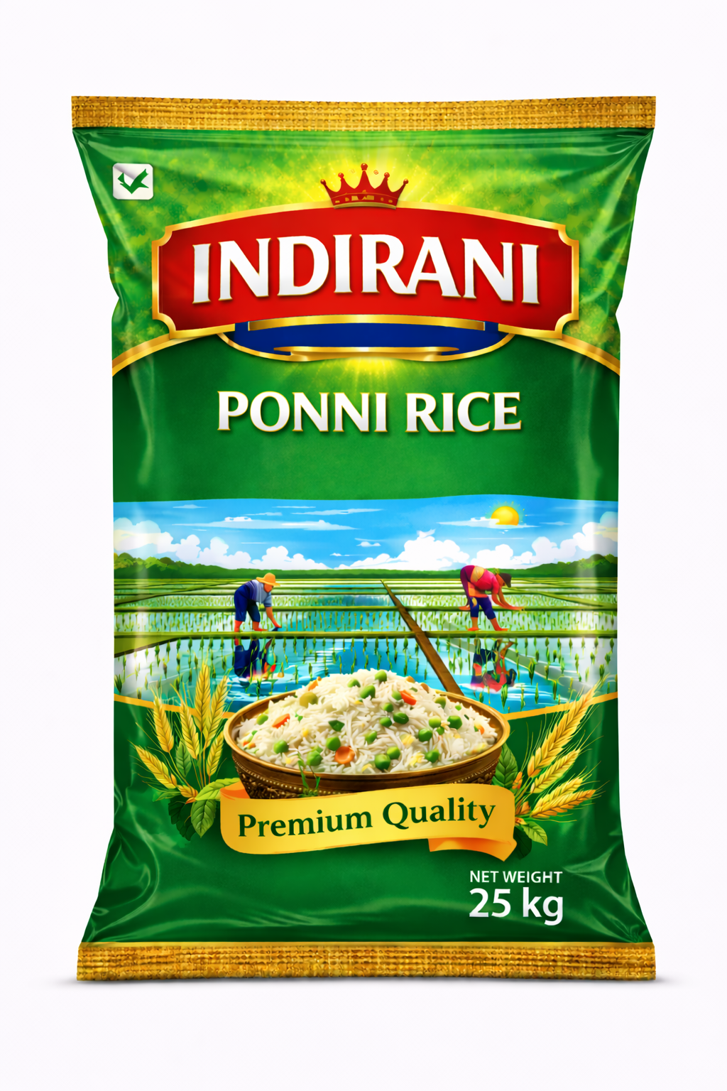A package of Ponni rice.