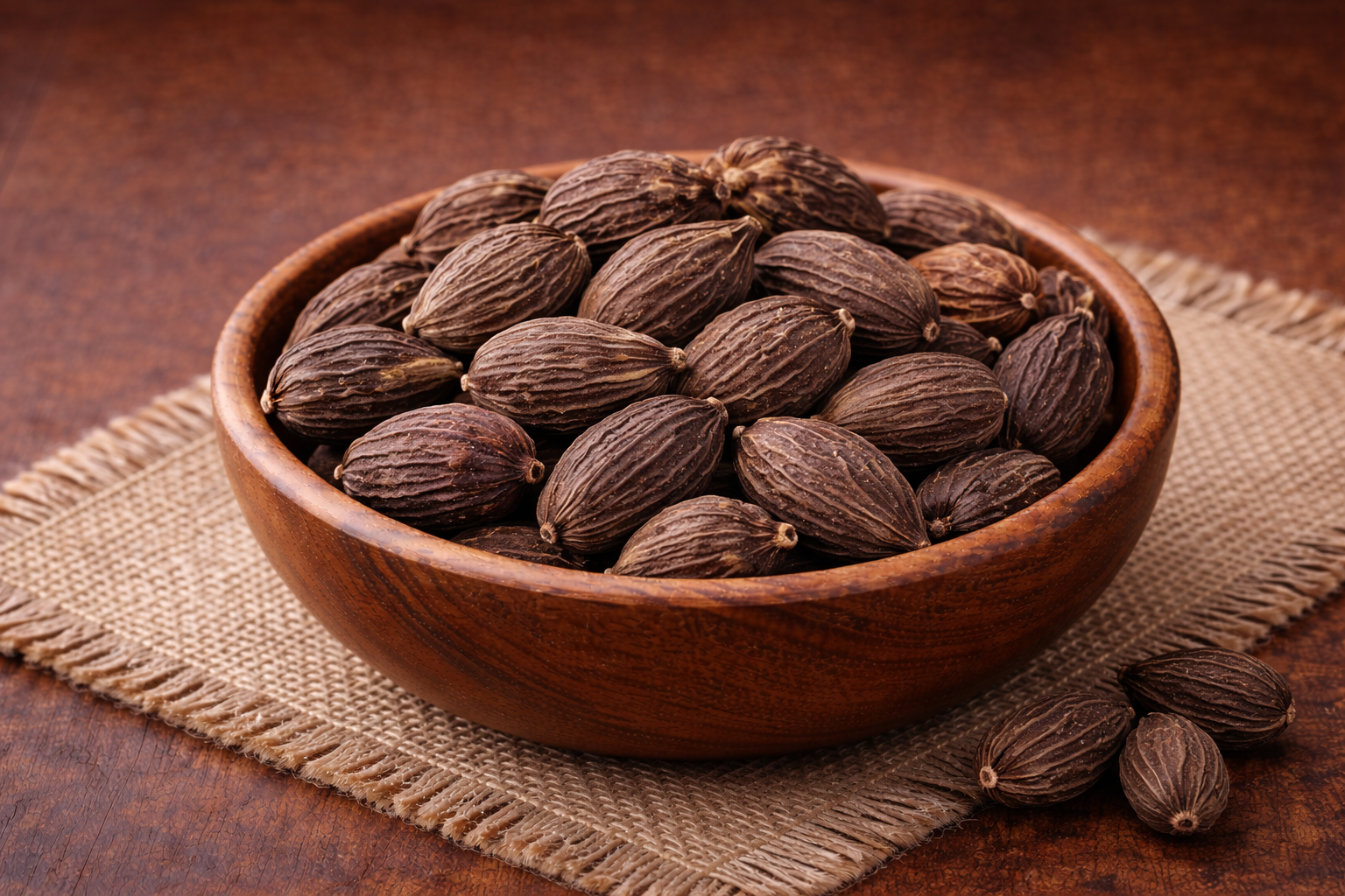 Smoky black cardamom pods