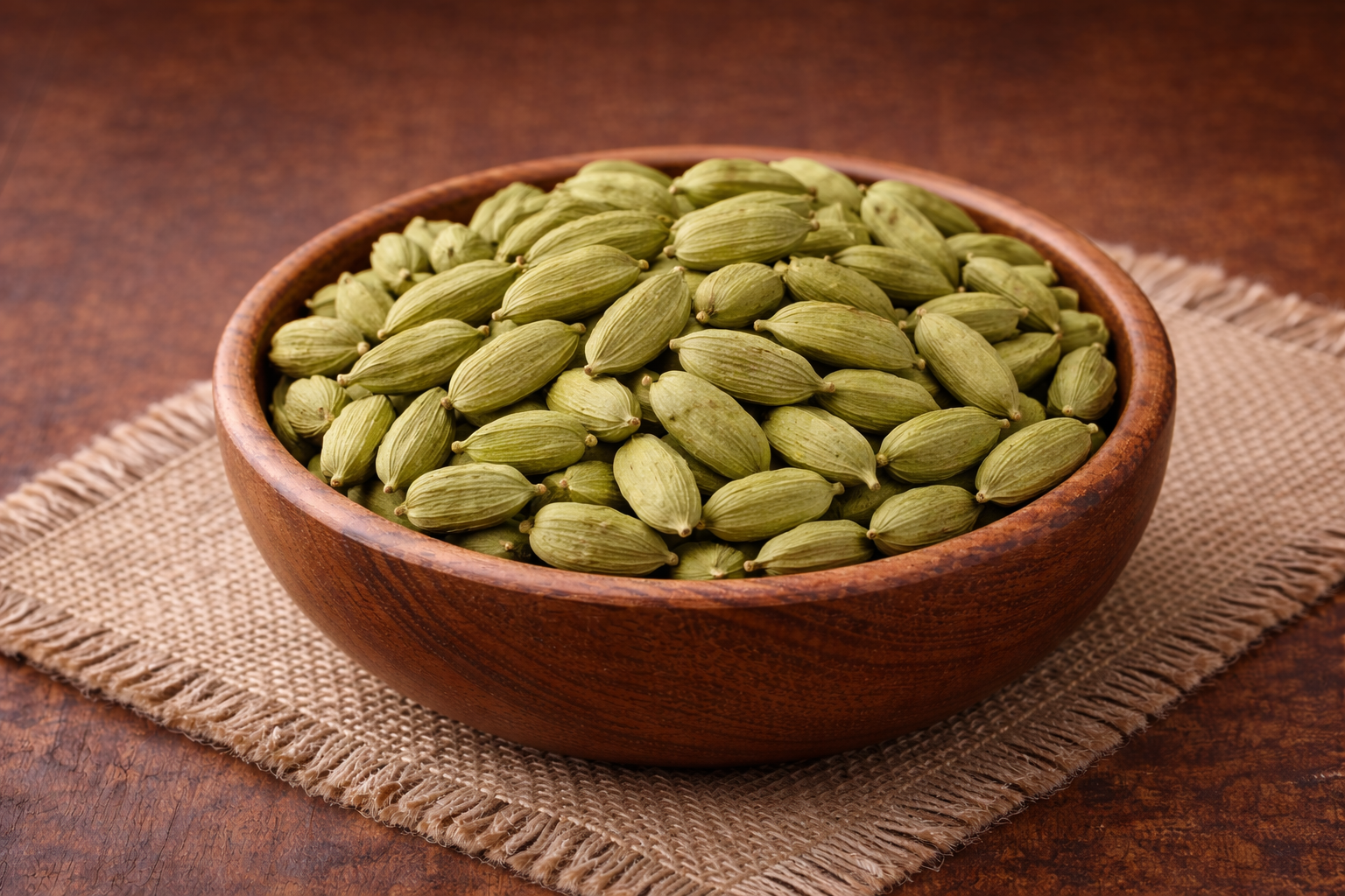 Fragrant green cardamom pods