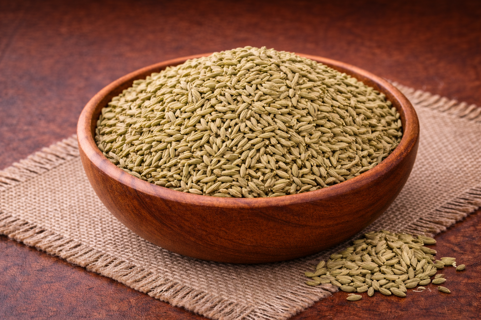 A macro shot of green fennel seeds.